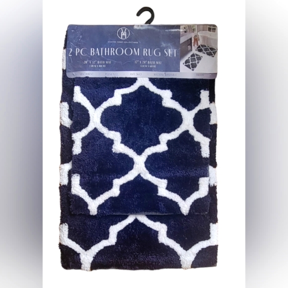 Hunter Green 2Pc Bath Rug Set Soft Furry Shag Plush Non-Slip 17x24, 20x32 - Picture 1 of 6